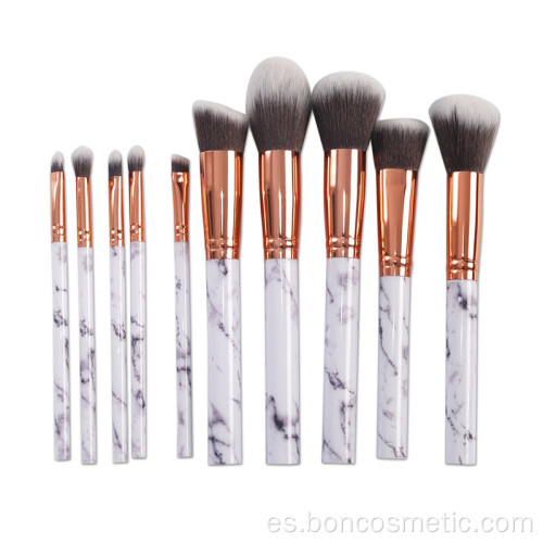 Set de pinceles de maquillaje de mármol 10pcs